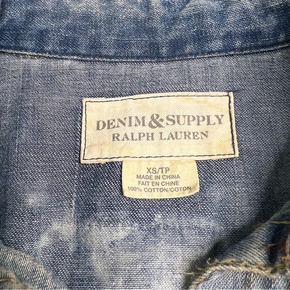 NWT Women’sVintage Ralph Lauren Denim &Supply Washed Denim Shirt Size XS L040123 - Picture 4 of 5